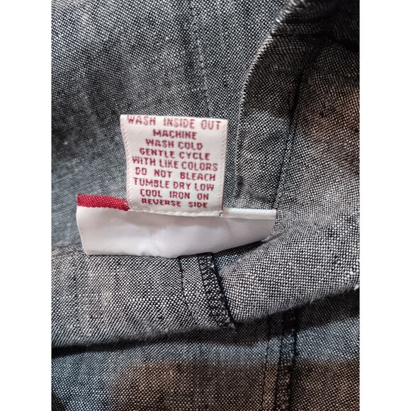 JM COLLECTION 100% Linen Midi Skirt Size 8 Petite A-Line Embroidery Beaded Gray‎ - Picture 6 of 7